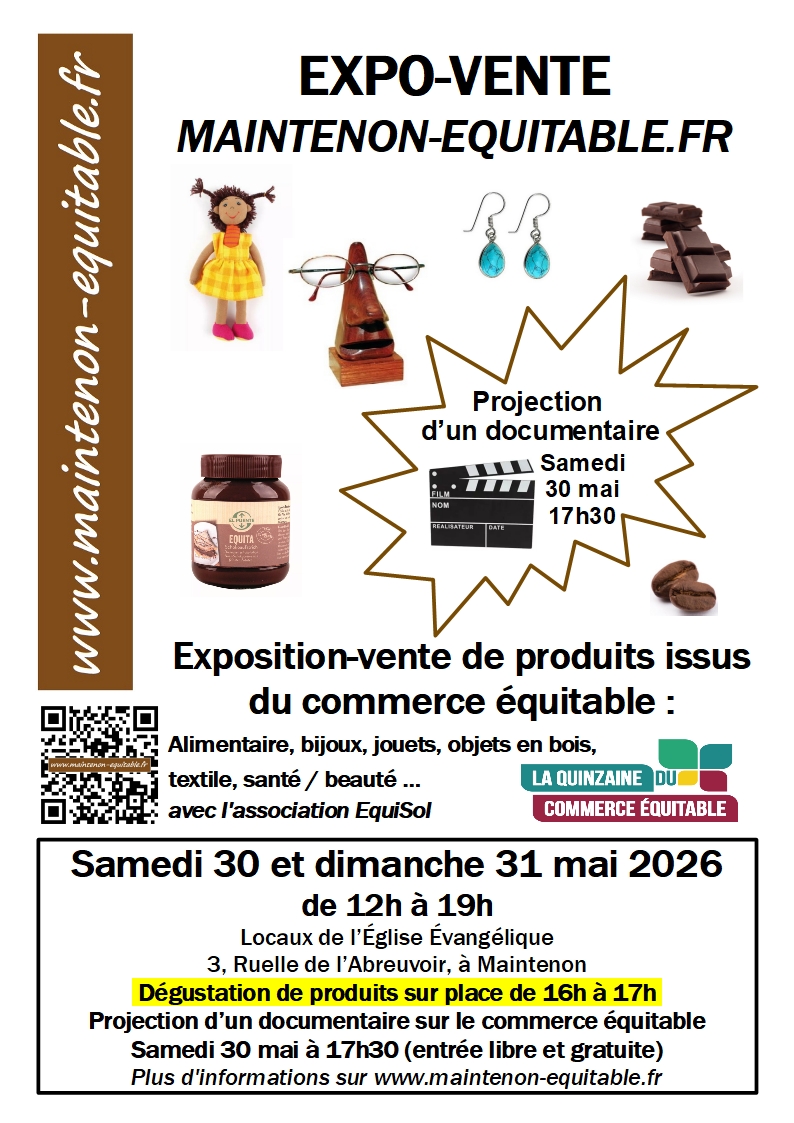 Affiche du week-end commerce &eacute;quitable 2026 &agrave; Maintenon